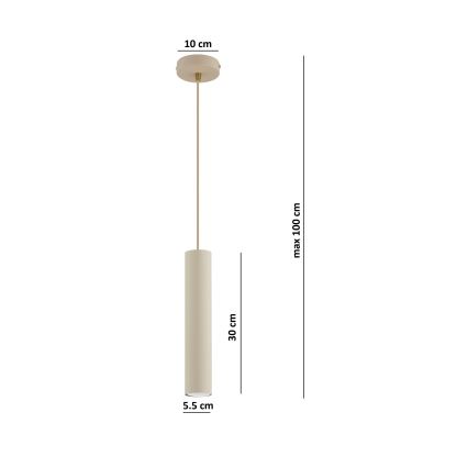 Brilagi - Lampa wisząca na lince TUBE 1xGU10/15W/230V beżowa/złota