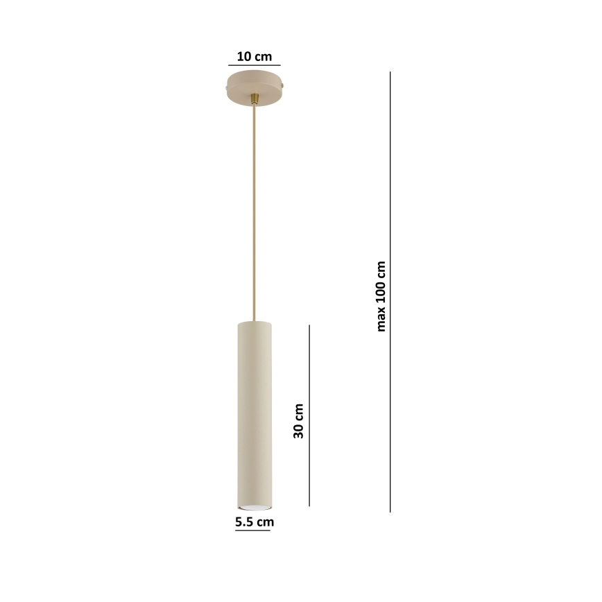 Brilagi - Lampa wisząca na lince TUBE 1xGU10/15W/230V beżowa/złota