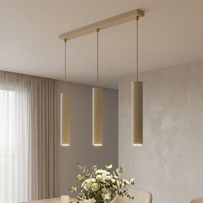 Brilagi - Lampa wisząca na lince TUBE 3xGU10/15W/230V beżowa/złota