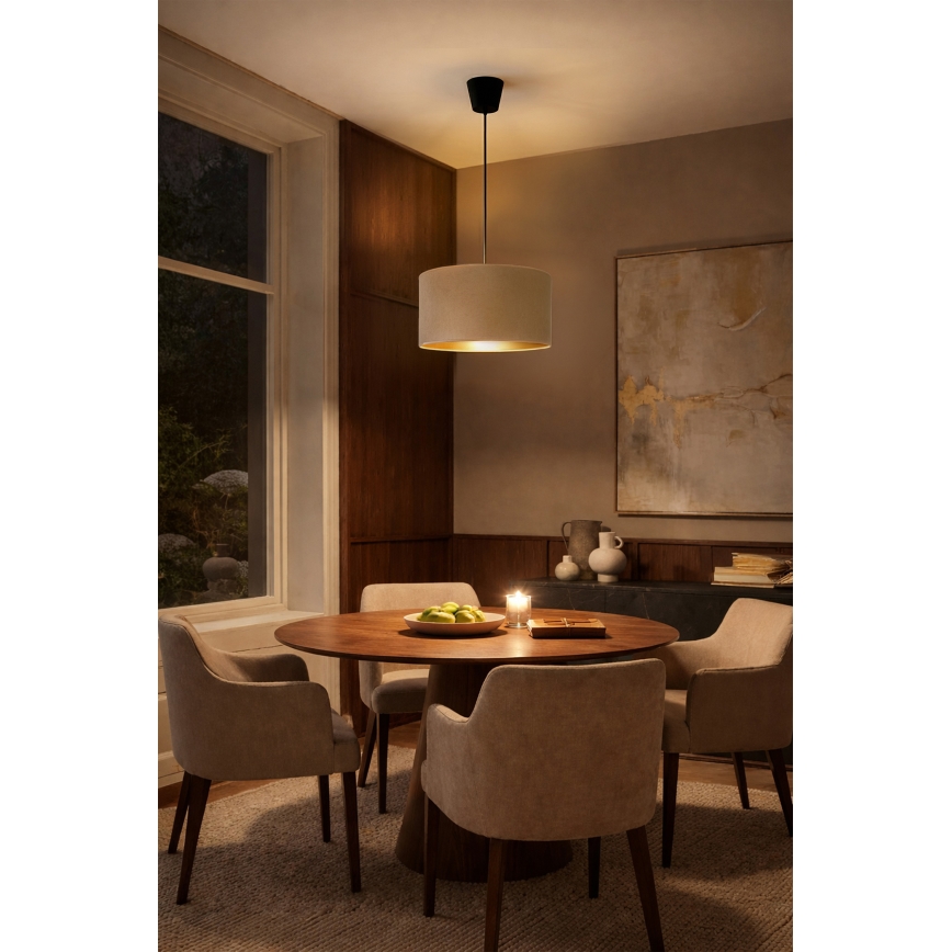 Brilagi - Lampa wisząca na lince VELVET 1xE27/60W/230V śr. 40 cm beżowa/złota