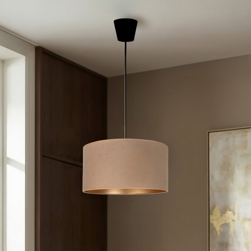 Brilagi - Lampa wisząca na lince VELVET 1xE27/60W/230V śr. 40 cm beżowa/złota