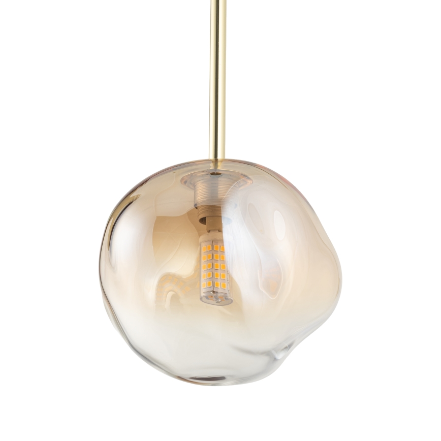 Brilagi - Lampa wisząca na lince VULCANO 1xG9/8W/230V złota/przydymiona beżowa