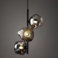 Brilagi - Lampa wisząca na lince VULCANO 3xG9/8W/230V czarny/dymowo-czarny
