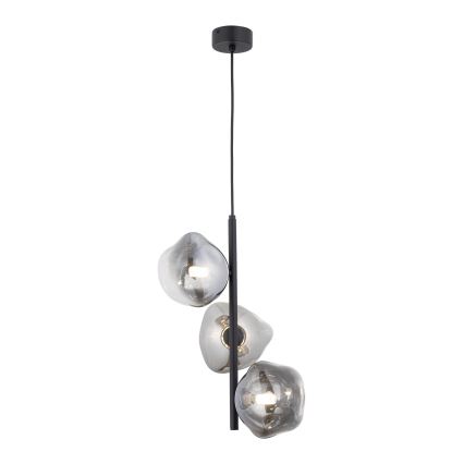 Brilagi - Lampa wisząca na lince VULCANO 3xG9/8W/230V czarny/dymowo-czarny