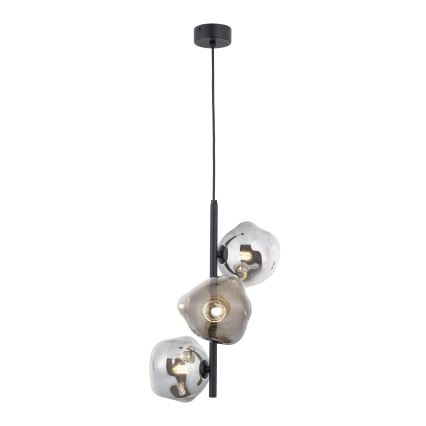 Brilagi - Lampa wisząca na lince VULCANO 3xG9/8W/230V czarny/dymowo-czarny