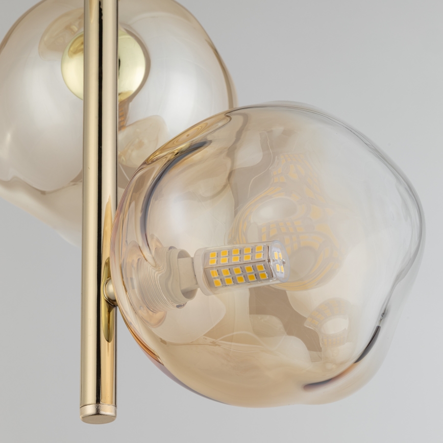 Brilagi - Lampa wisząca na lince VULCANO 3xG9/8W/230V złota/dymny beżowy