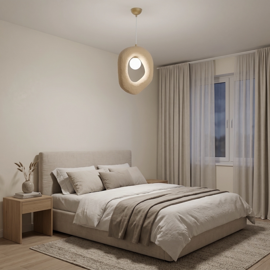 BRILAGI - Lampa wisząca na lince WABI SABI 1xE27/40W/230V kremowa
