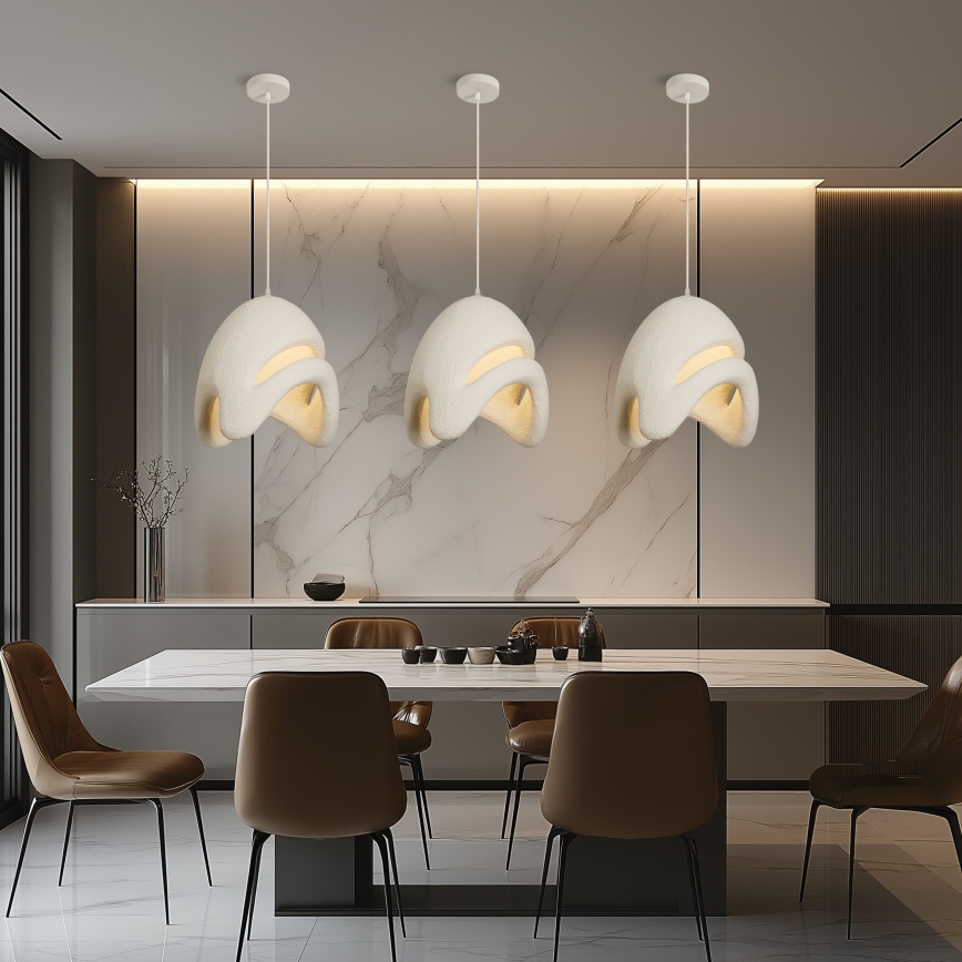 BRILAGI - Lampa wisząca na lince WABI SABI 1xE27/60W/230V śr. 35 cm biała