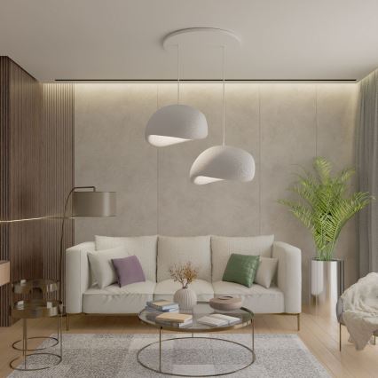 Brilagi - Lampa wisząca na lince WABI SABI 2xE27/40W/230V śr. 60 cm biała
