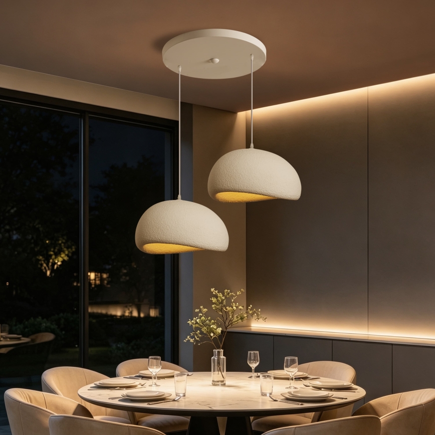 BRILAGI - Lampa wisząca na lince WABI SABI 2xE27/60W/230V biała