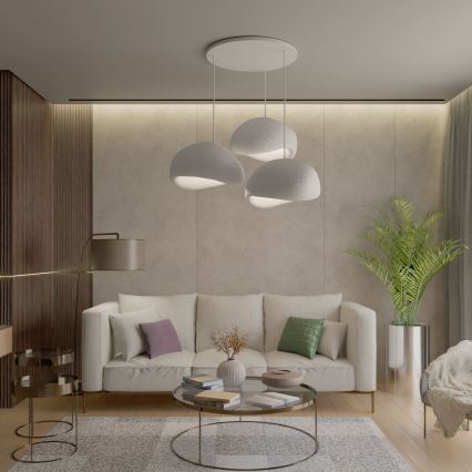 Brilagi - Lampa wisząca na lince WABI SABI 3xE27/40W/230V średnica 60 cm biała