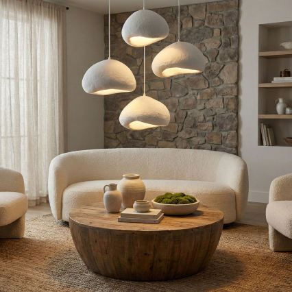 Brilagi - Lampa wisząca na lince WABI SABI 4xE27/40W/230V śr. 95 cm biała