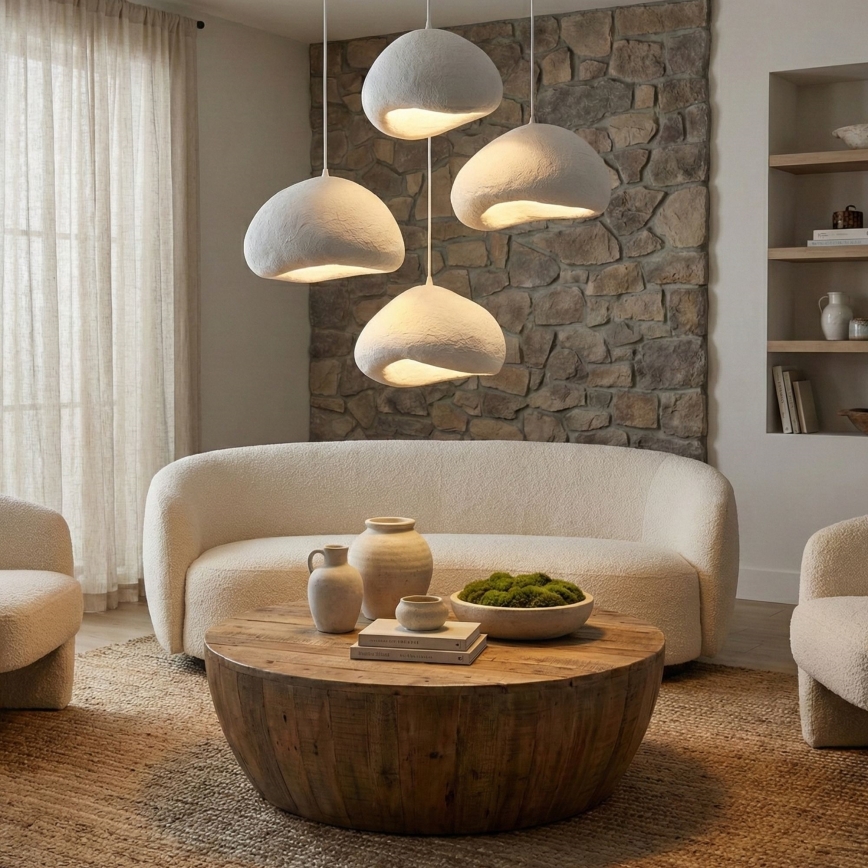 Brilagi - Lampa wisząca na lince WABI SABI 4xE27/40W/230V śr. 95 cm biała