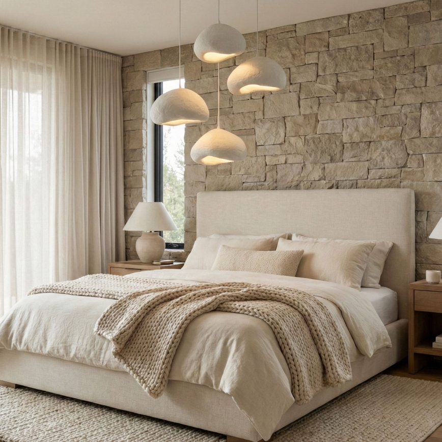 Brilagi - Lampa wisząca na lince WABI SABI 4xE27/40W/230V śr. 95 cm biała