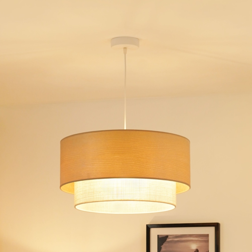 Brilagi - Lampa wisząca na linkach ARIZONA BOHO 1xE27/15W/230V śr. 45 cm beżowo-biała