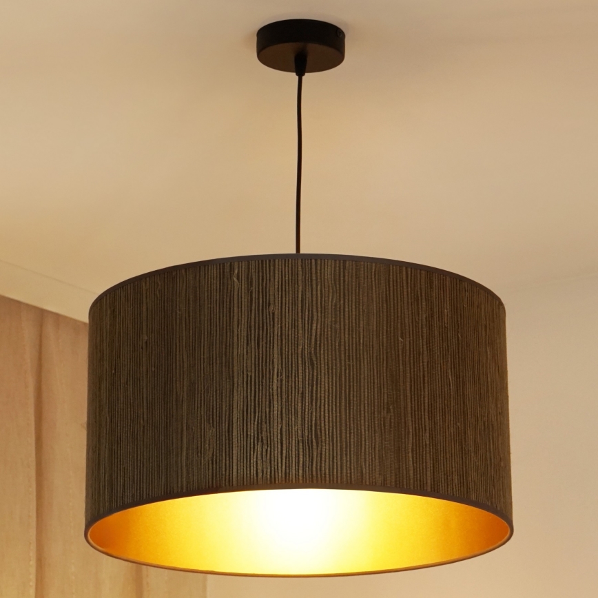 Brilagi - Lampa wisząca na linkach BOSTON ROLLER 1xE27/15W/230V śr. 45 cm słoma brązowa/złota