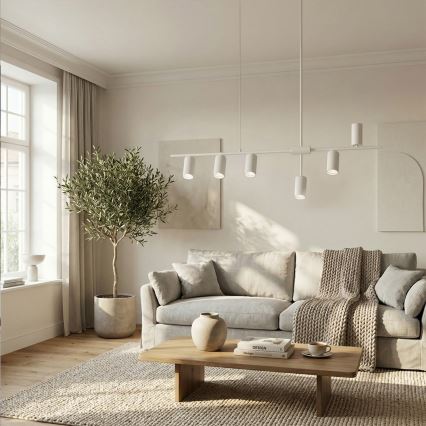 Brilagi - Lampa wisząca na linkach CRANE 6xGU10/30W/230V biała