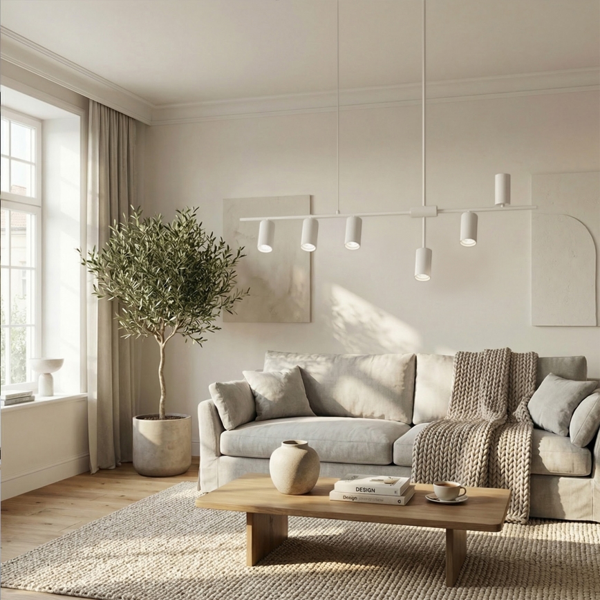 Brilagi - Lampa wisząca na linkach CRANE 6xGU10/30W/230V biała