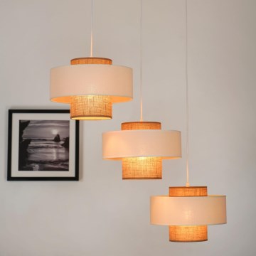 Brilagi - Lampa wisząca na linkach DALLAS 3xE27/15W/230V brązowy/kremowy/biały
