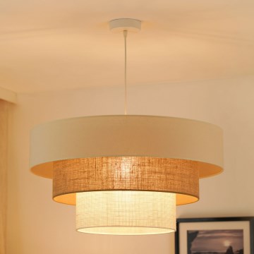 Brilagi - Lampa wisząca na linkach DENVER LUNETA 1xE27/15W/230V śr. 60 cm beżowy/brązowy/kremowy
