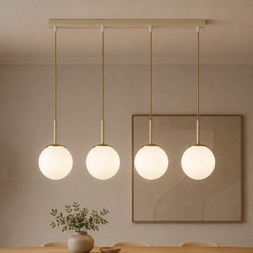 Brilagi - Lampa wisząca na linkach MILO 4xE27/60W/230V beżowy/złoty