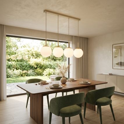 Brilagi - Lampa wisząca na linkach MILO 4xE27/60W/230V beżowy/złoty