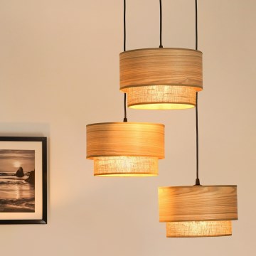 Brilagi - Lampa wisząca na linkach MONTANA BOHO 3xE27/15W/230V brązowo-czarna