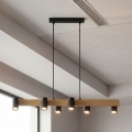 Brilagi - Lampa wisząca na linkach SELE 6xGU10/30W/230V czarna/dekor dębu