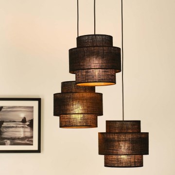 Brilagi - Lampa wisząca na linkach SPACE YUTE 3xE27/15W/230V czarna
