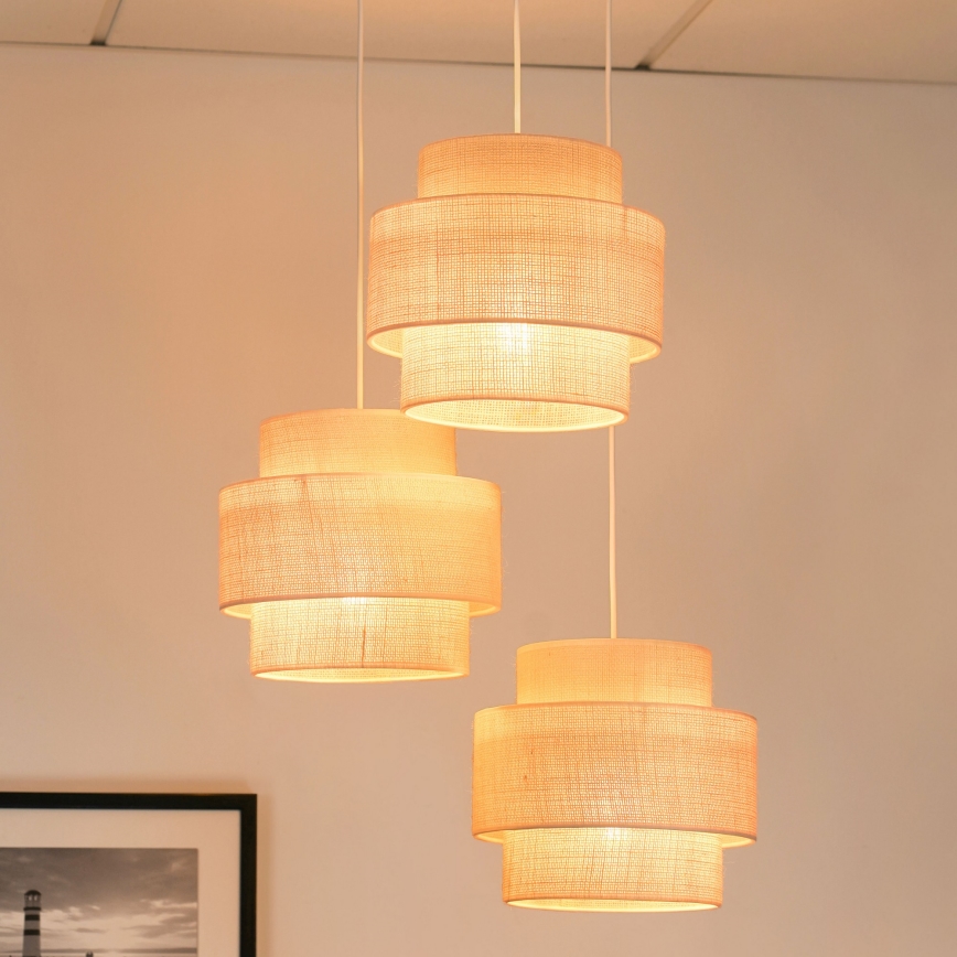 Brilagi - Lampa wisząca na linkach SPACE YUTE 3xE27/15W/230V kremowa/biała