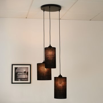 Brilagi - Lampa wisząca na linkach TUBES 3xE27/15W/230V czarna