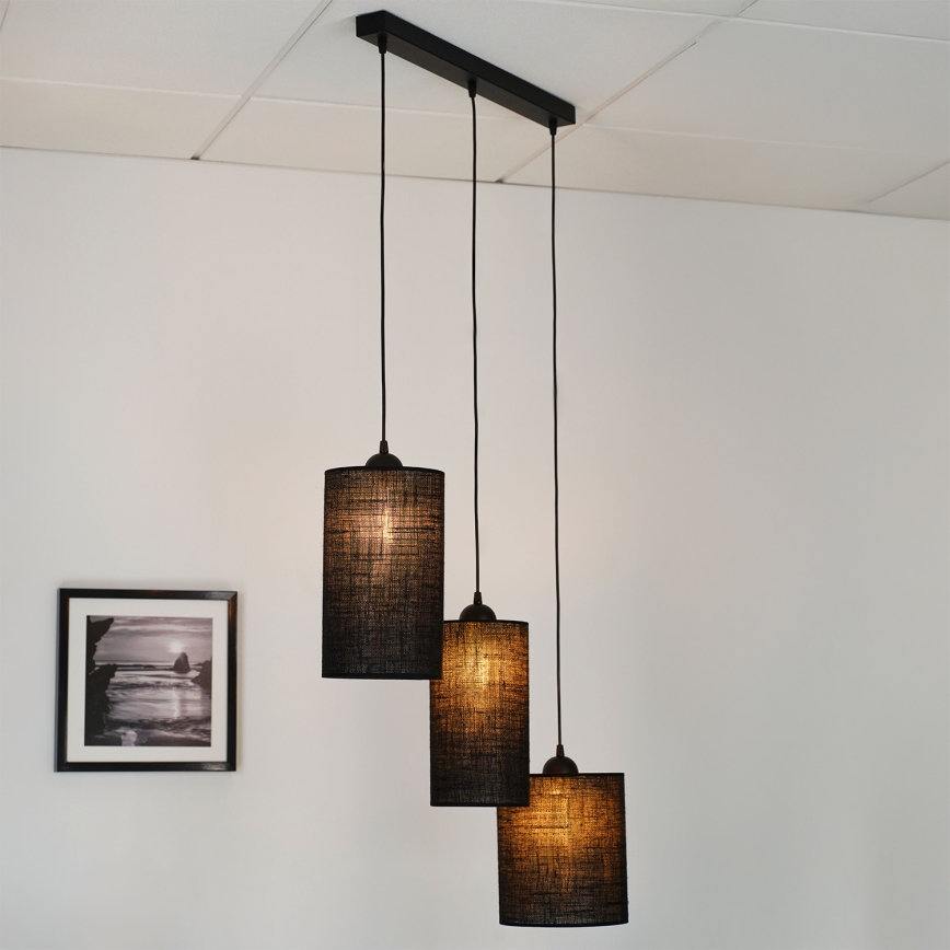 Brilagi - Lampa wisząca na linkach TUBES 3xE27/15W/230V czarna