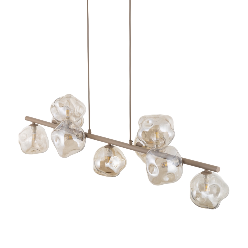 Brilagi - Lampa wisząca na linkach VULCANO 9xG9/8W/230V beżowy/przydymiony