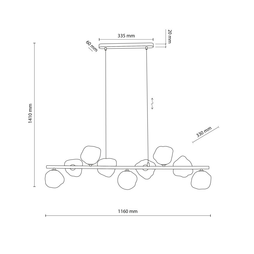 Brilagi - Lampa wisząca na linkach VULCANO 9xG9/8W/230V beżowy/przydymiony