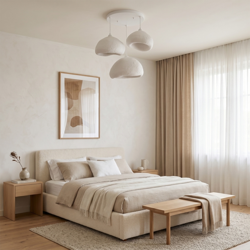 Brilagi - Lampa wisząca na linkach WABI SABI 3xE27/40W/230V śr. 82 cm biała