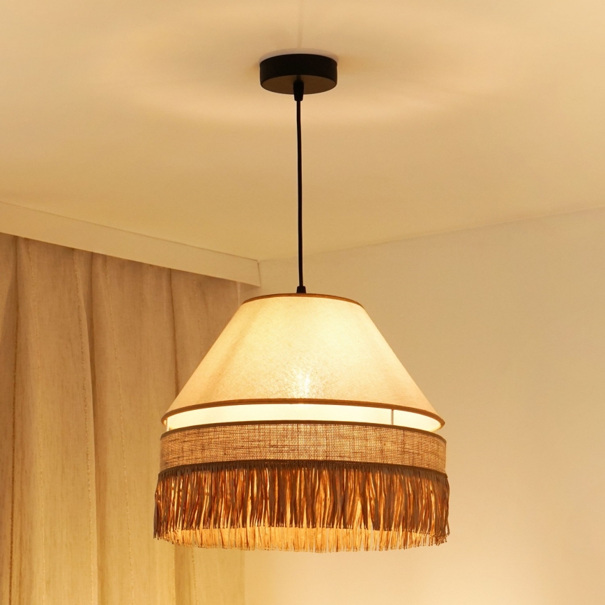 Brilagi - Lampa wisząca na linkach WINNETOU AVIGNION 1xE27/15W/230V śr. 35 cm brązowo-kremowa