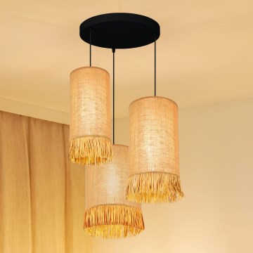 Brilagi - Lampa wisząca na linkach WINNETOU TUBES 3xE27/15W/230V brązowo-czarna