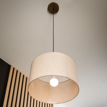 Brilagi - Lampa wisząca na linkę ANTHONY 1xE27/60W/230V dąb orzech/beżowy