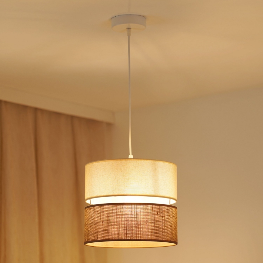 Brilagi - Lampa wisząca na linkę ROYAL YUTE 1xE27/15W/230V śr. 25 cm beżowy/kremowy