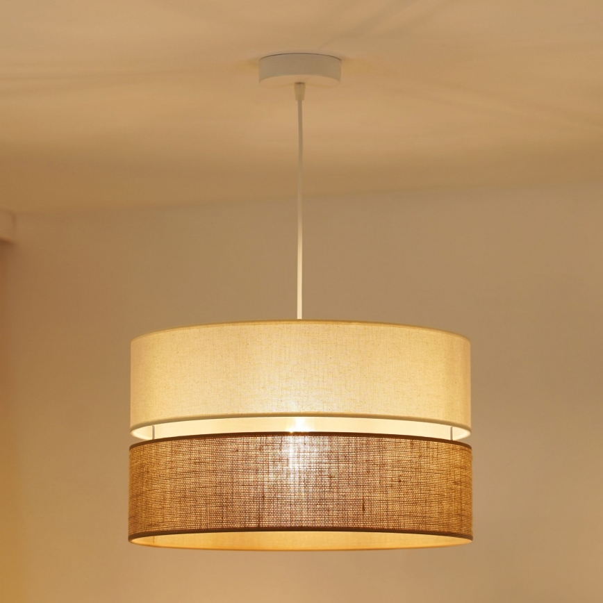 Brilagi - Lampa wisząca na linkę ROYAL YUTE 1xE27/15W/230V śr. 40 cm beżowy/kremowy