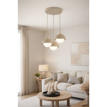 Brilagi - Lampa wisząca na przewodzie COSMO 3xE27/60W/230V beżowo-złota