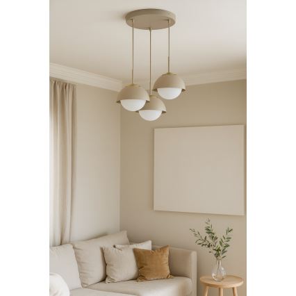 Brilagi - Lampa wisząca na przewodzie COSMO 3xE27/60W/230V beżowo-złota