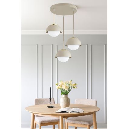 Brilagi - Lampa wisząca na przewodzie COSMO 3xE27/60W/230V beżowo-złota