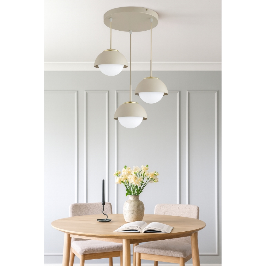 Brilagi - Lampa wisząca na przewodzie COSMO 3xE27/60W/230V beżowo-złota