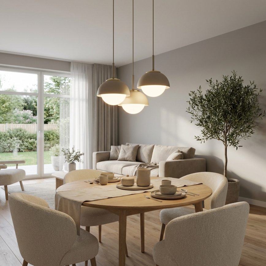 Brilagi - Lampa wisząca na przewodzie COSMO 3xE27/60W/230V beżowo-złota