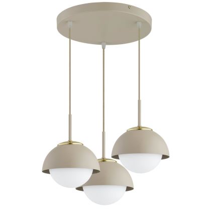 Brilagi - Lampa wisząca na przewodzie COSMO 3xE27/60W/230V beżowo-złota