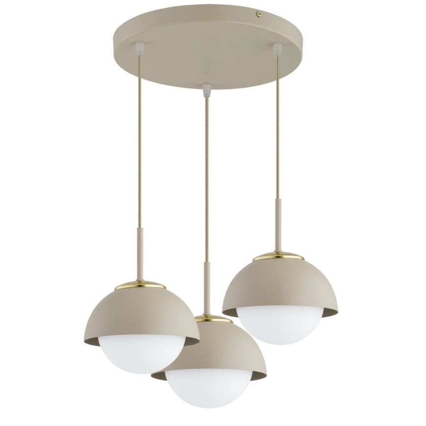 Brilagi - Lampa wisząca na przewodzie COSMO 3xE27/60W/230V beżowo-złota