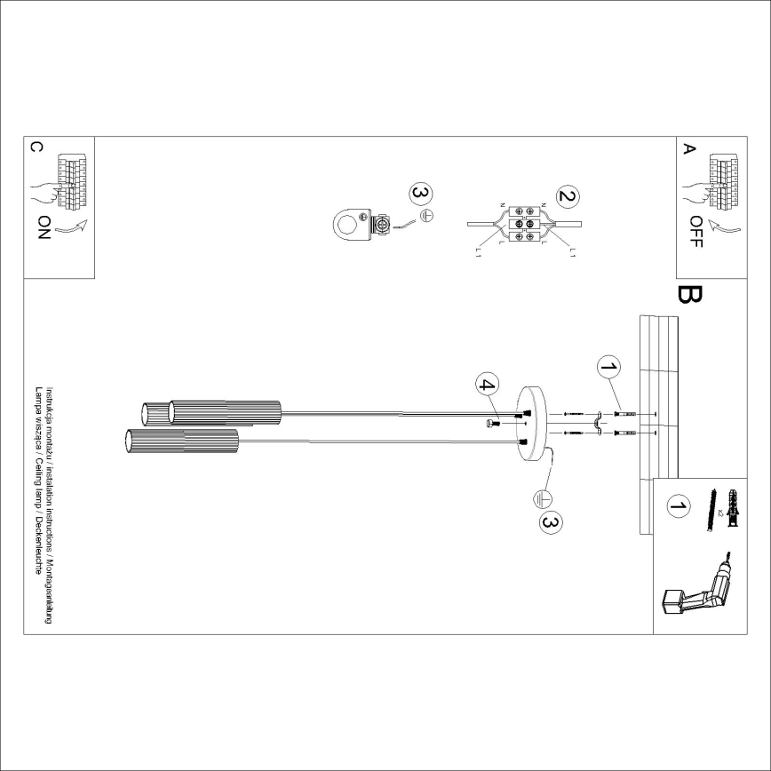Brilagi - Lampa wisząca na przewodzie CRESTO 3xGU10/10W/230V czarna
