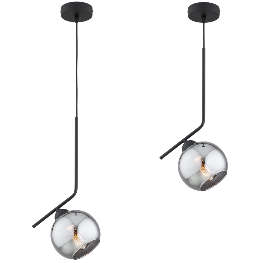 Brilagi - Lampa wisząca na przewodzie DIOR 1xE27/60W/230V czarna/przydymiona szara