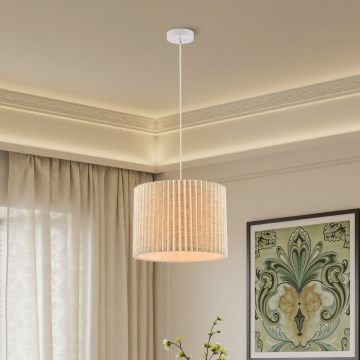 Brilagi - Lampa wisząca na przewodzie NORDIC WAVE 1xE27/15W/230V śr. 32 cm lniany/biały